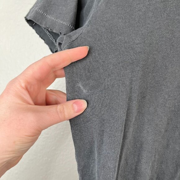 Figue Gray boho Embellished distressed Tee XS Cotton Womens Casual T-Shirt - Picture 11 of 12